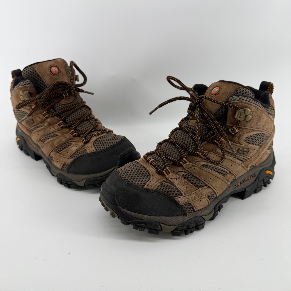 Merrell Moab 2 Mid Waterproof Hiking Boots Mens 7 Earth Brown J06051W Vibram